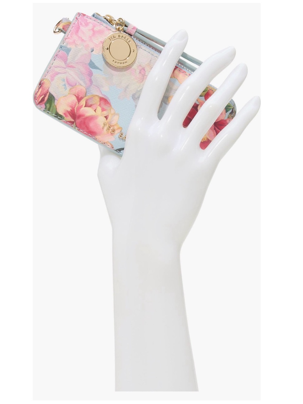 Ted Baker Blue Floral card case pouch Pink Bloom Accents